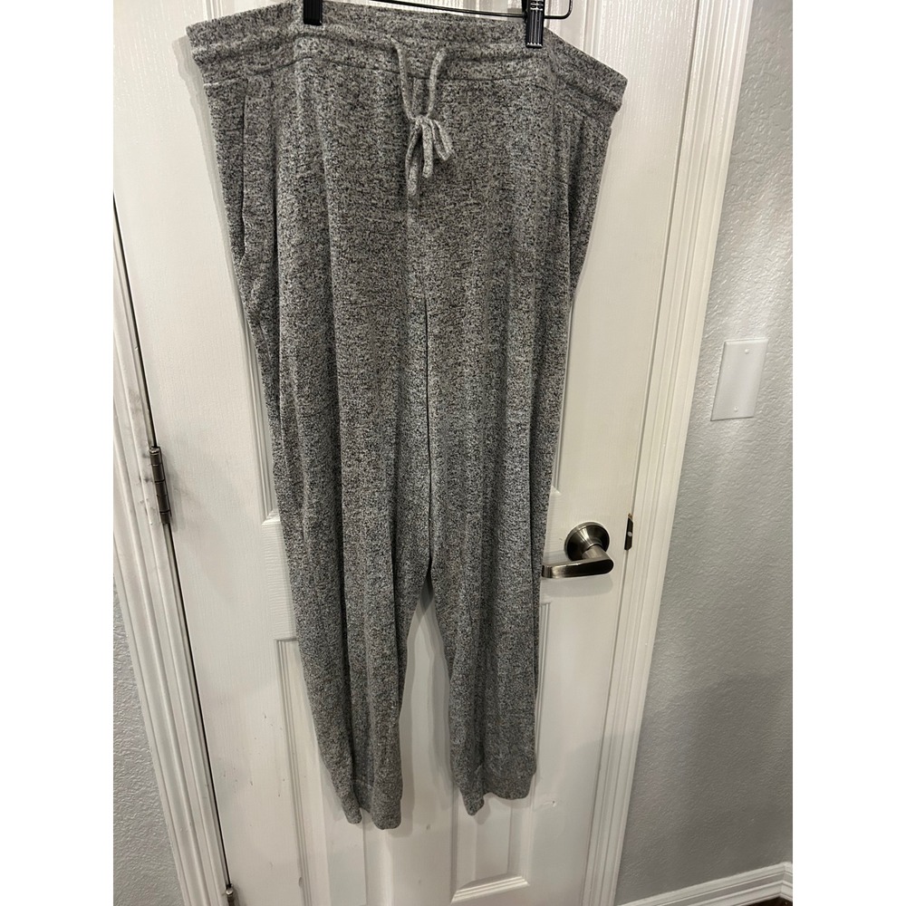 Quince Joggers Gray Heathered Knit Drawstring Waist Lounge Pants XL
